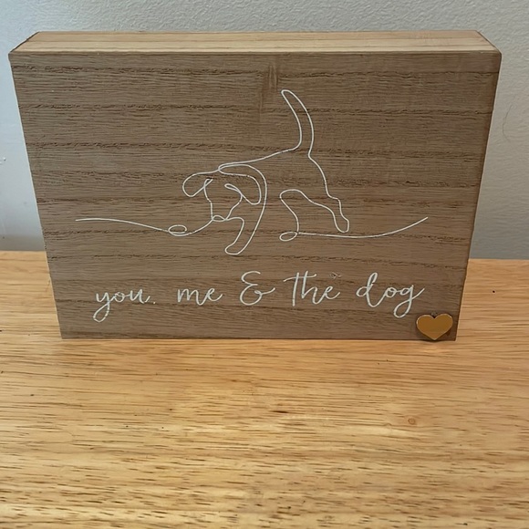 You me and the dog block sign decor-Christmas gift dog lover-NEW - Picture 1 of 11